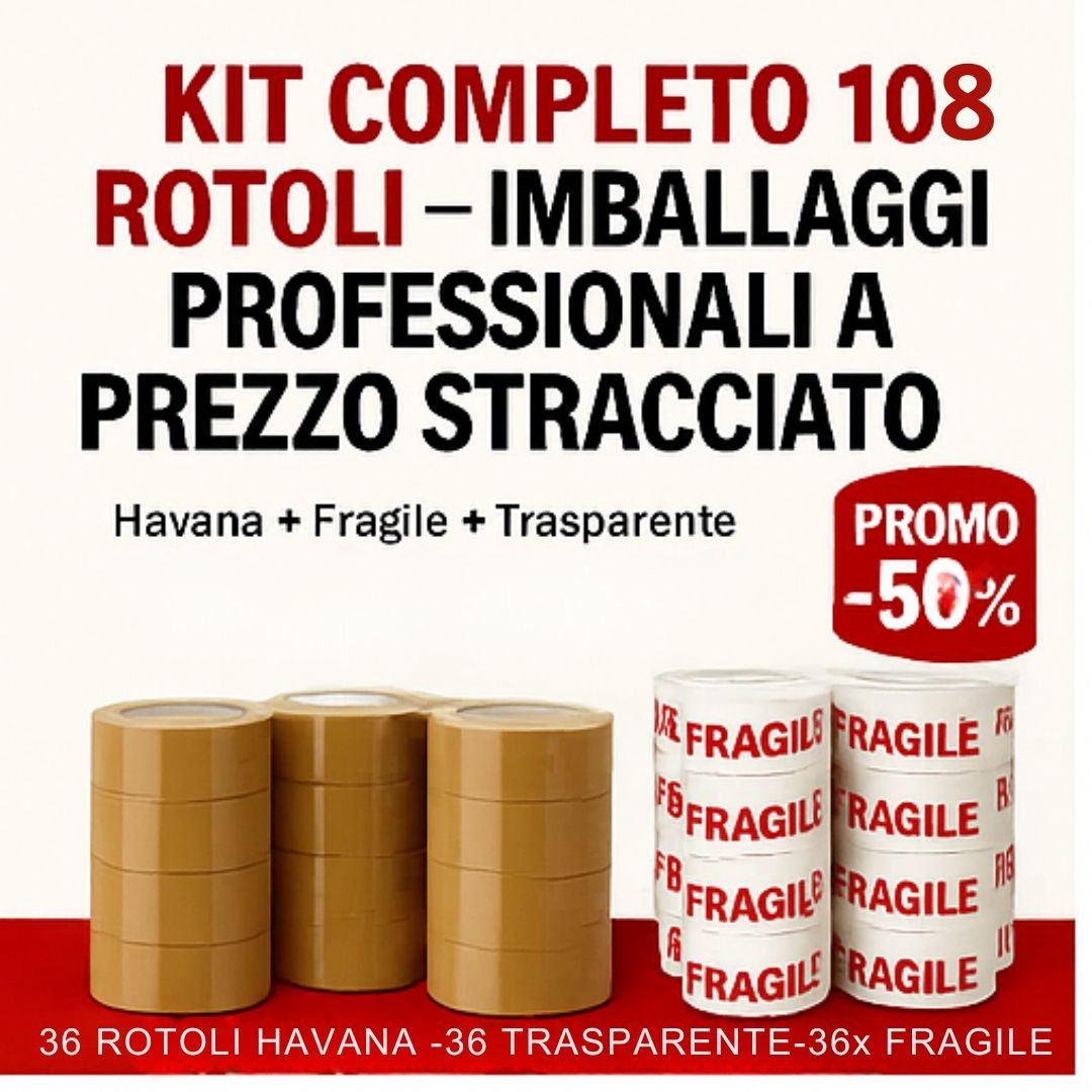 Kit Nastro Adesivo 108 Rotoli