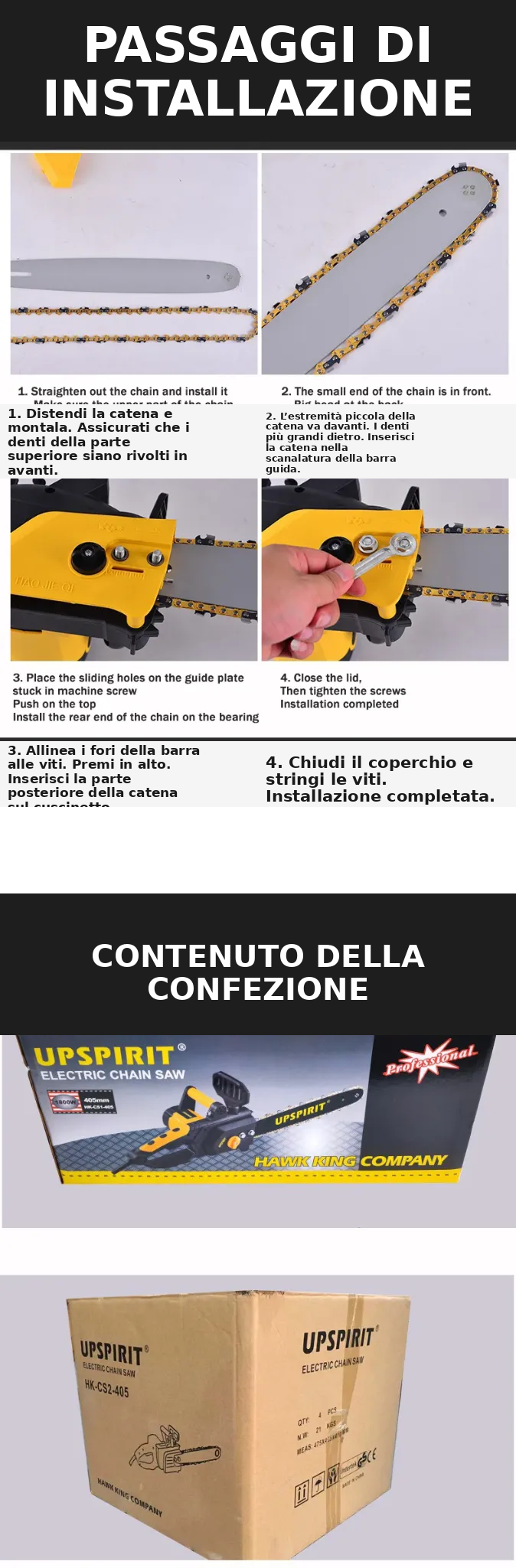 Passaggi installazione e confezione