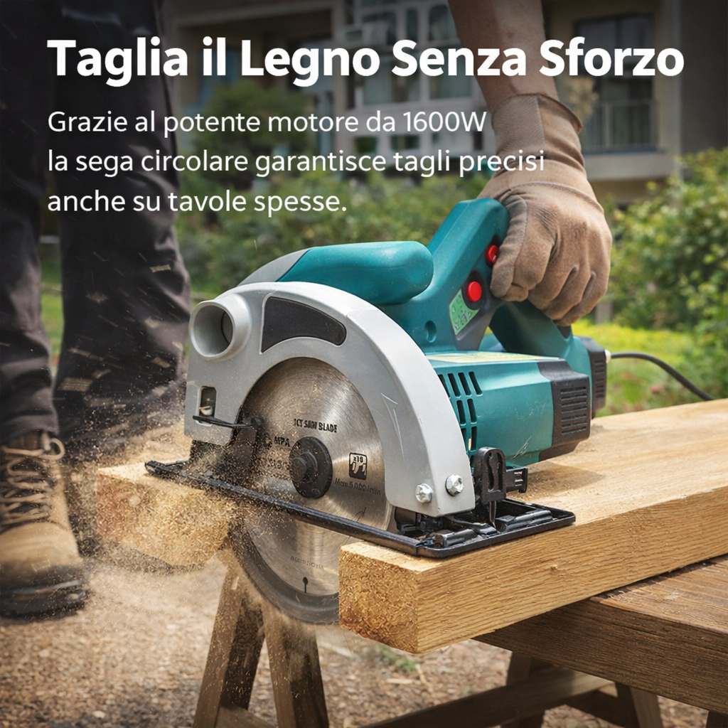 Sega circolare 1600W a immersione con taglio regolabile