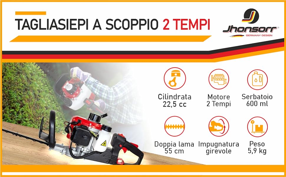 Caratteristiche principali del tagliasiepi a scoppio 2 tempi