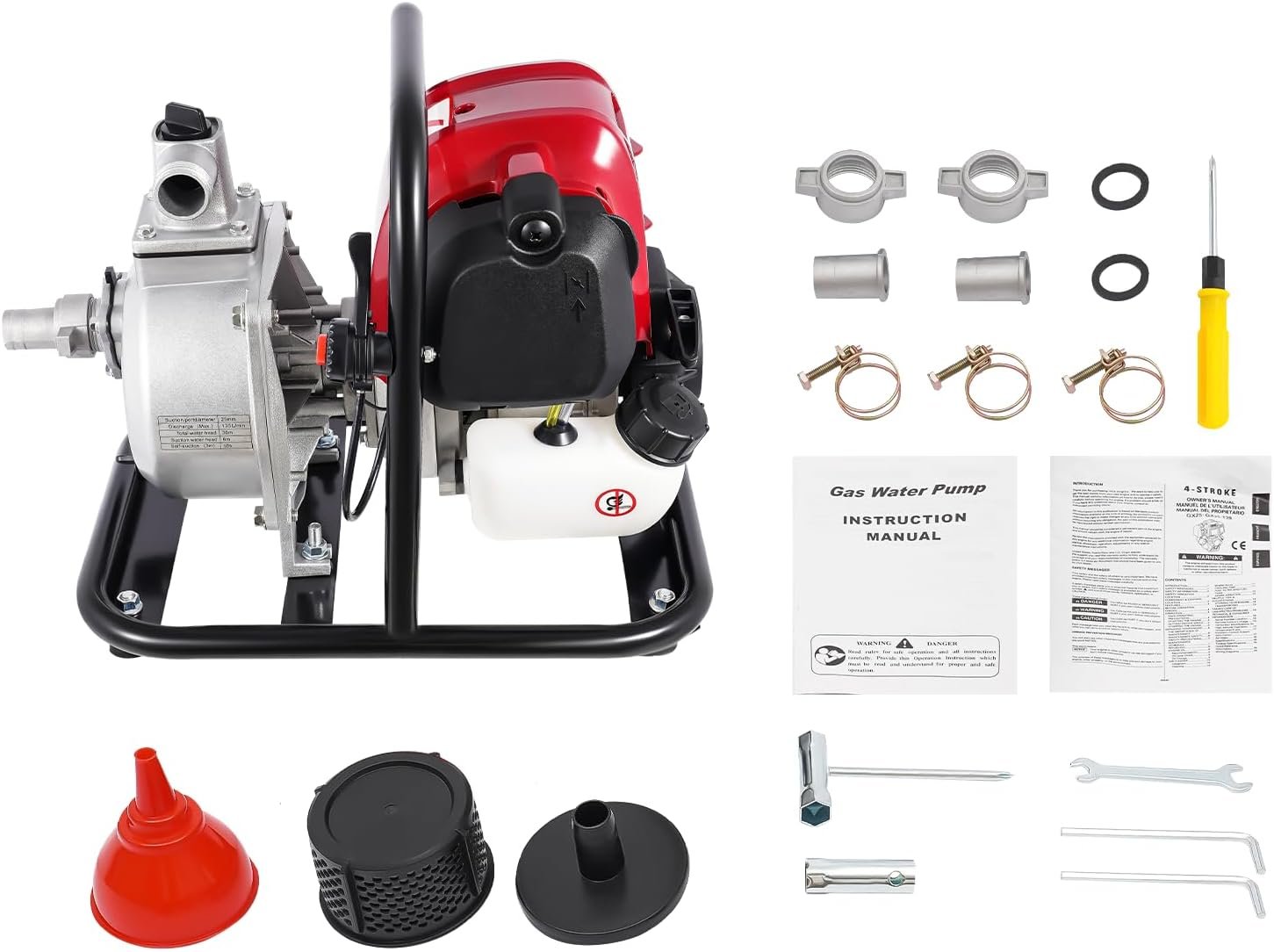 Kit completo pompa acqua a benzina con accessori