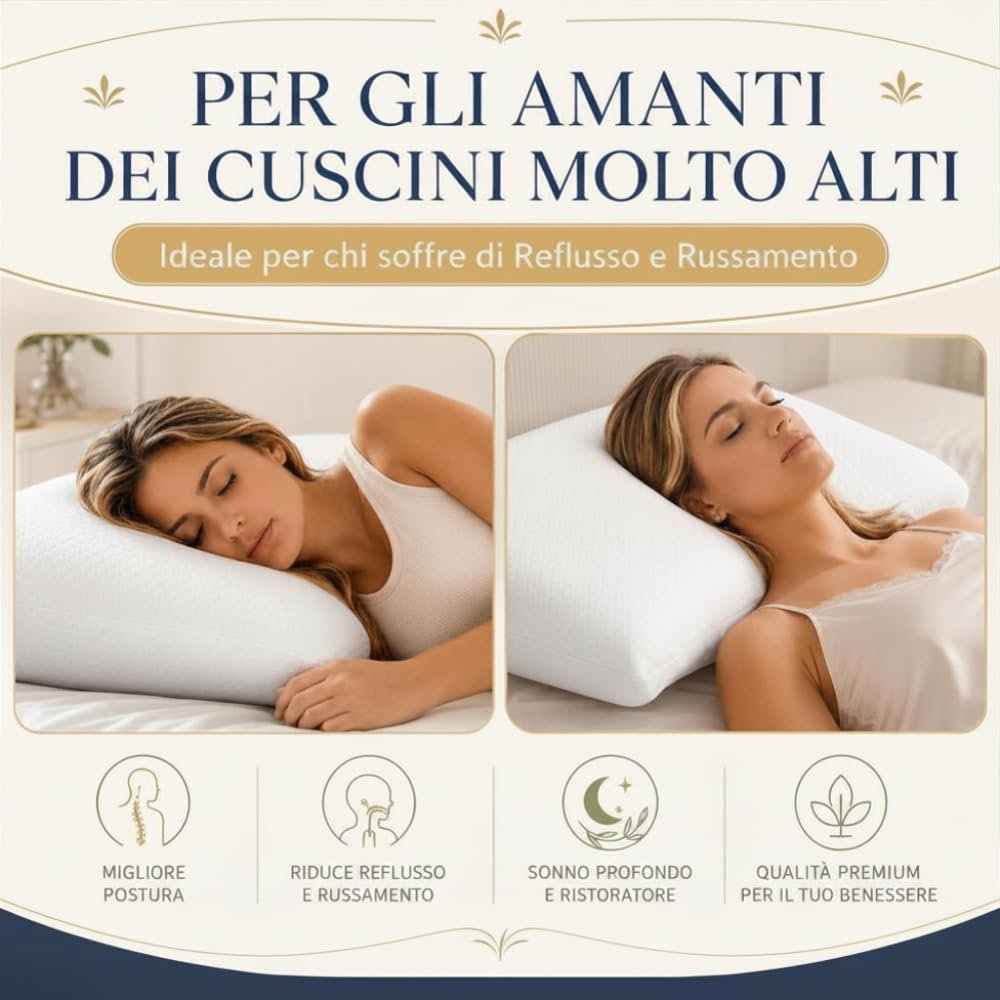 Dettaglio del cuscino Dream Haven con supporto alto
