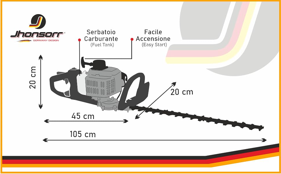 Dimensioni del tagliasiepi a scoppio