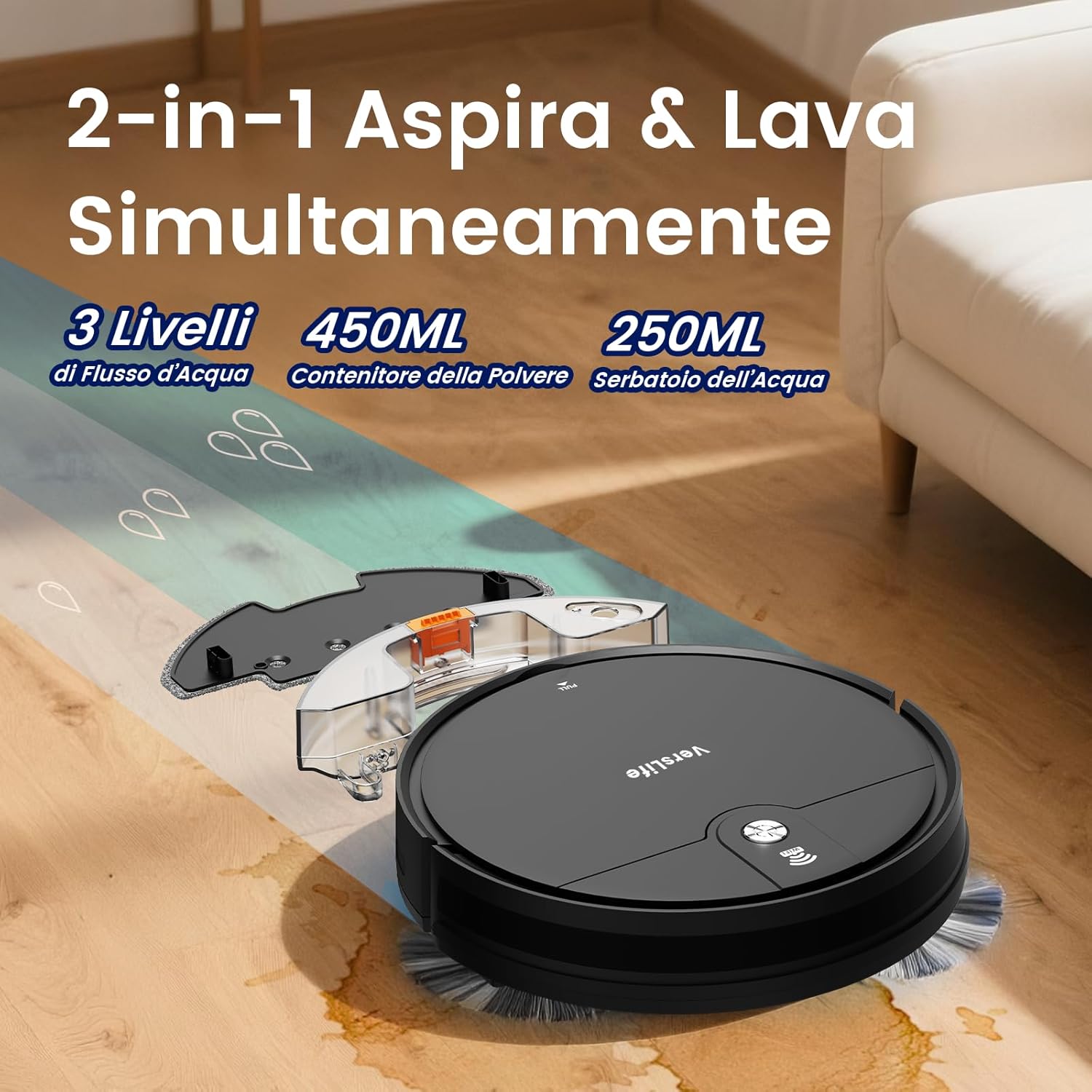 Robot VersLife L6 aspirazione e lavaggio 2 in 1