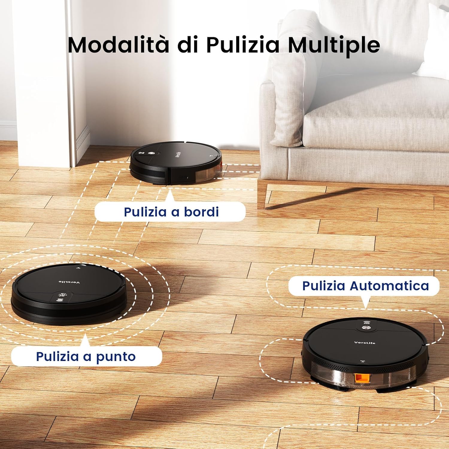 Robot VersLife L6 per pavimenti, tappeti e peli animali