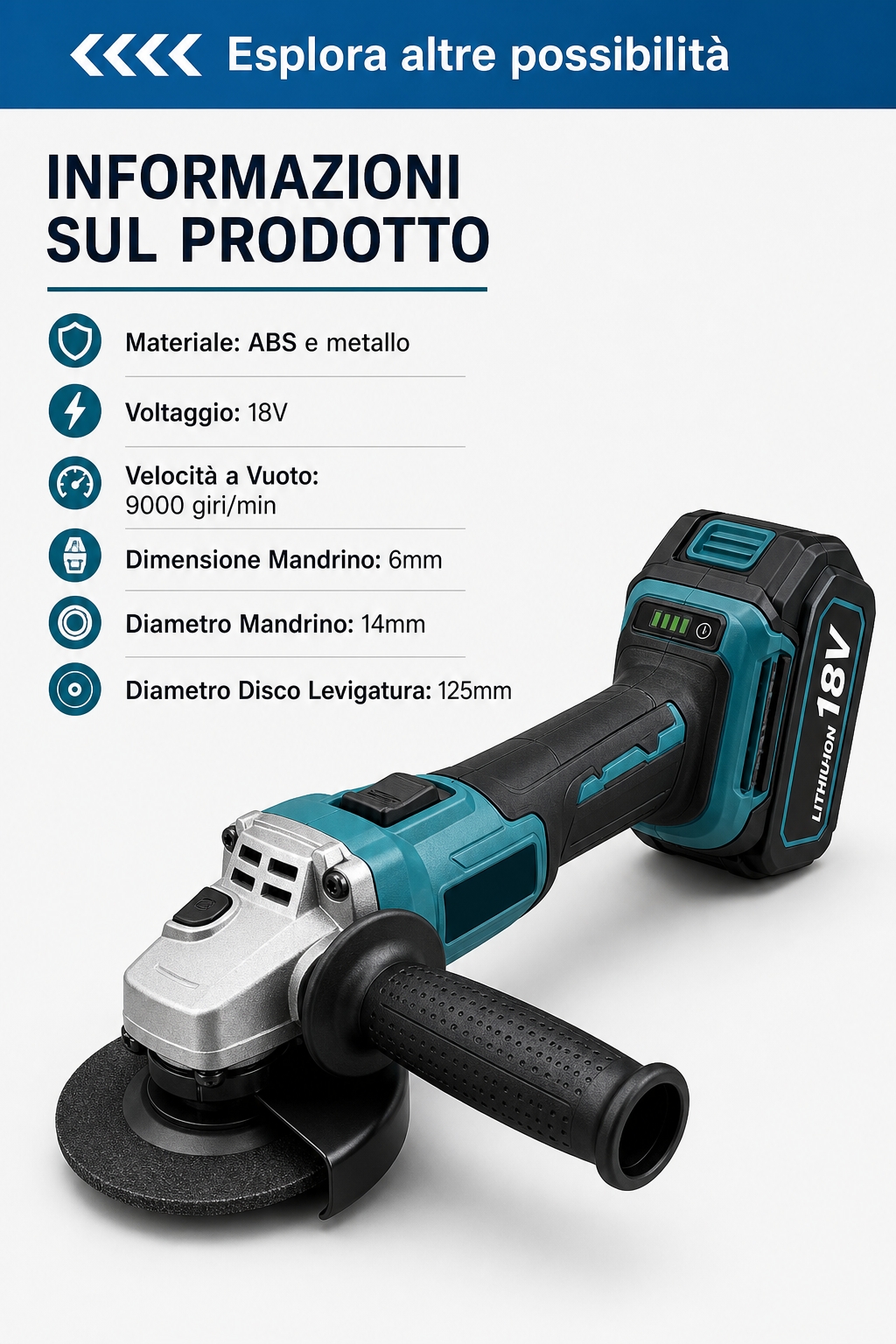 Smerigliatrice angolare del kit