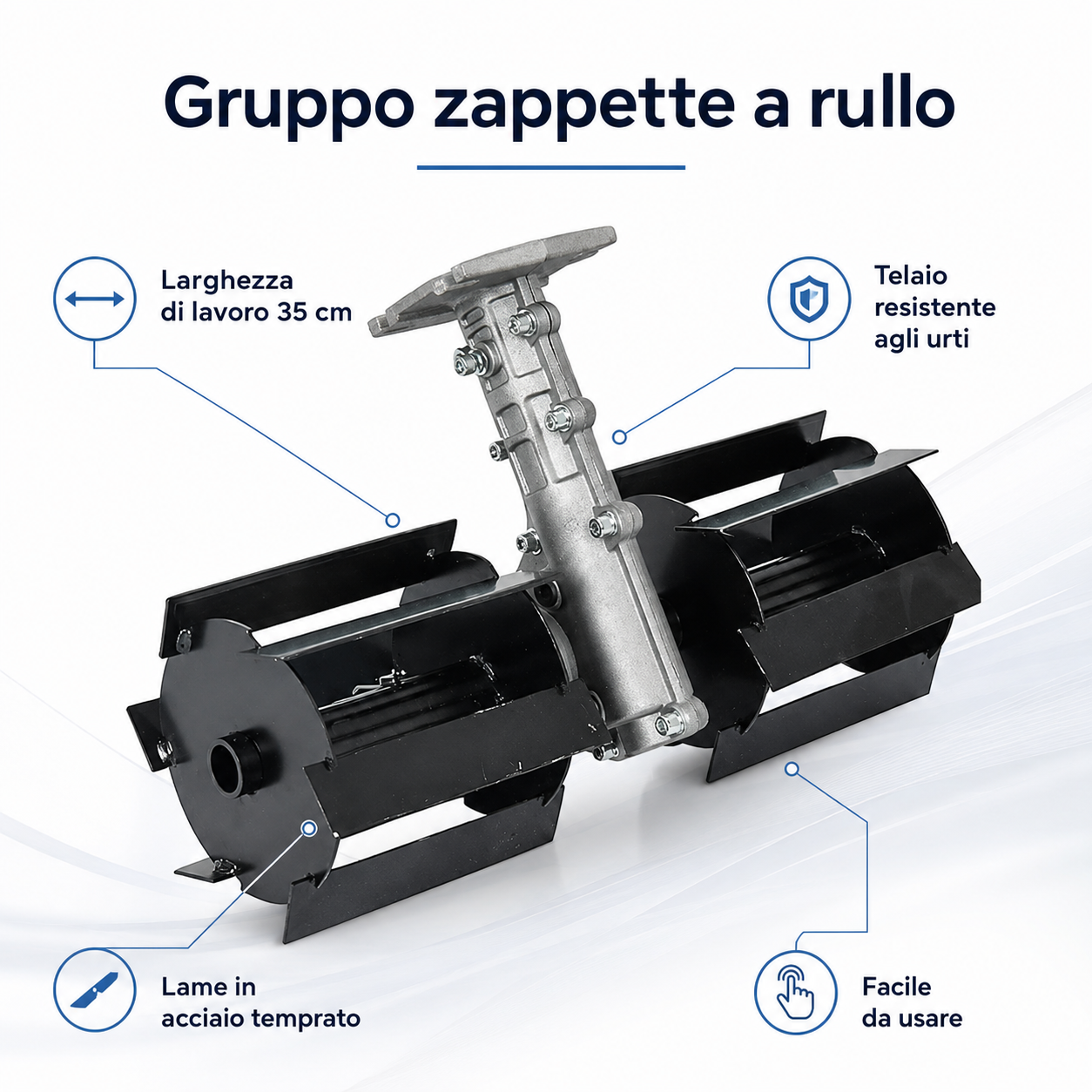 Caratteristiche del gruppo zappette a rullo