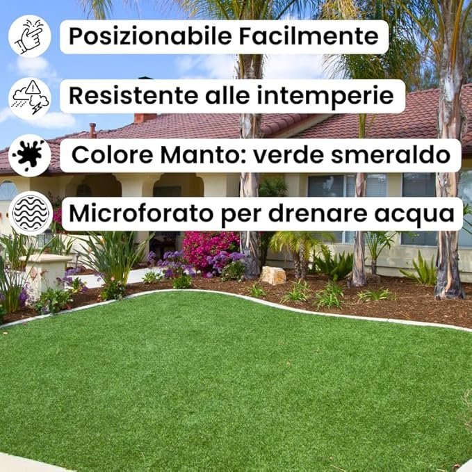 Prato sintetico visto da vicino